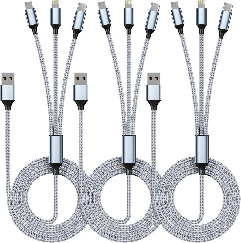 Versatile 3-Pack 4FT Charging Cable Set - Perfect for Home, Office, Travel gallery