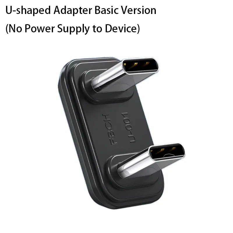 Type C OTG Adapter USB C Female to 2 Male U Shaped Adapter for Live Streaming