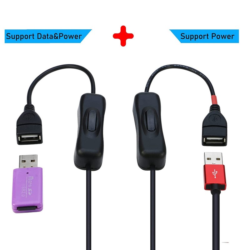 0.3M USB 2.0 Y Splitter Extension Cable, 1 Male to 2 Female, ON/OFF Switch gallery