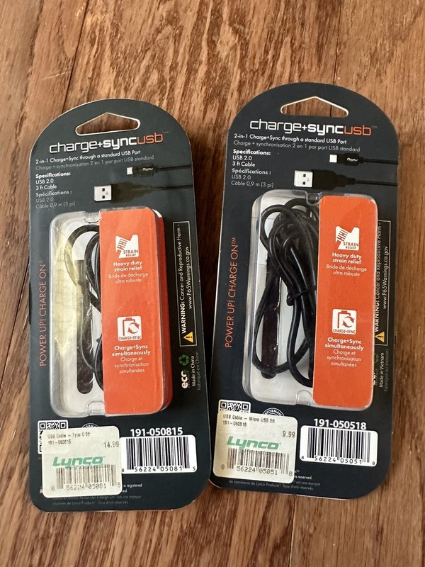 PowerUp 2in1 Charge & Sync USB 3’ Cable~CHOICE~Micro USB OR Type C Connector,NEW gallery