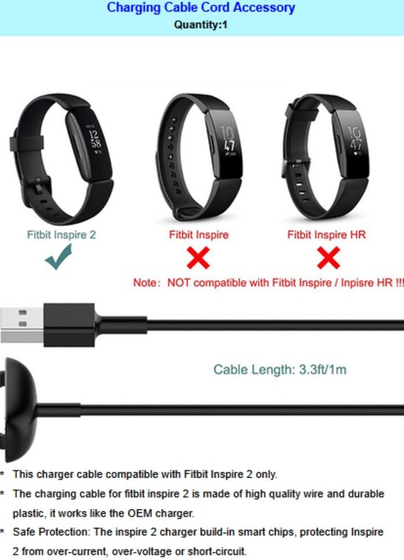 Long Lifespan Charger for Fitbit Inspire 2 Fitness Tracker for Fitbit Inspire 2 gallery