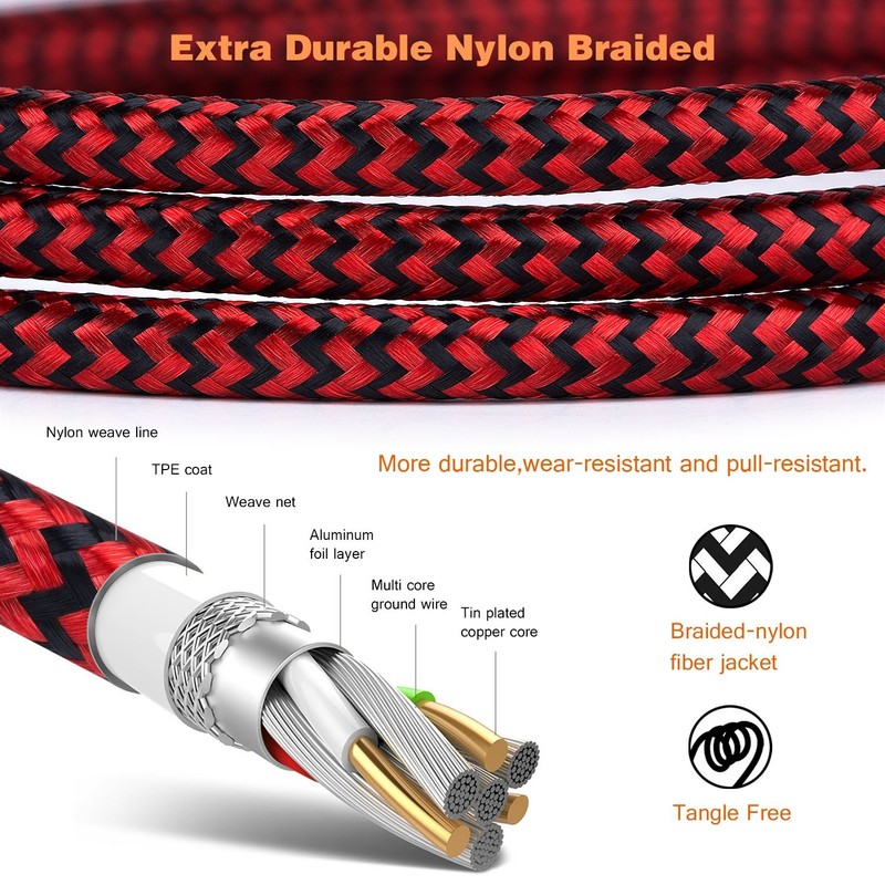 Micro USB Cable 15ft,Extra Long Braided Android Charging Cords, 2Pack Colorfu... gallery