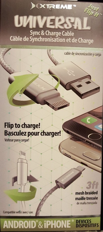 New! Xtreme cables universal Sync & charge Cable for Iphone and andriod