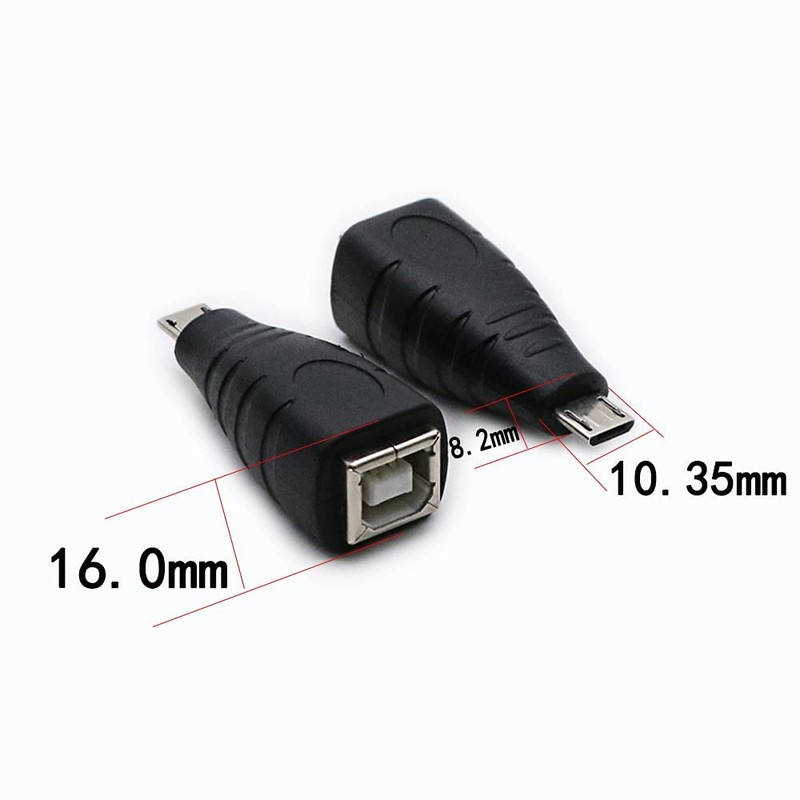 USB 2.0 Micro USB to USB B Female OTG Adapter (2 Pack) gallery