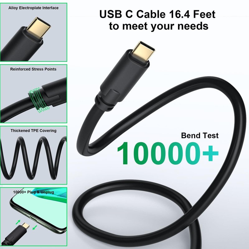 Tethering Cable USB to USB 90° Right Angle Cord 5Gbps Fast Transfer & Chargin... gallery
