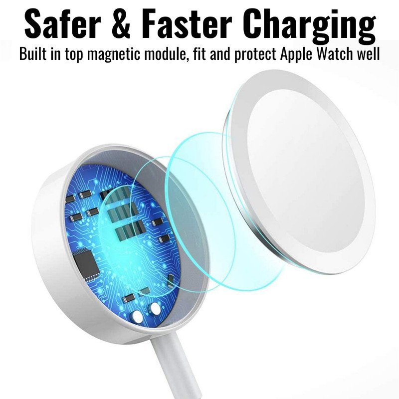 For iPhone Watch iWatch 6 5 4 3 in 1 Magnetic USB Charging Cord Charger Cable gallery