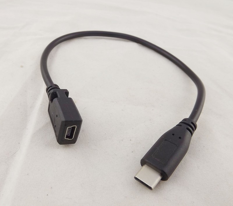 1x USB 3.1 Type C Male Plug to Mini USB Female Adapter Data Charger Sync Cable gallery
