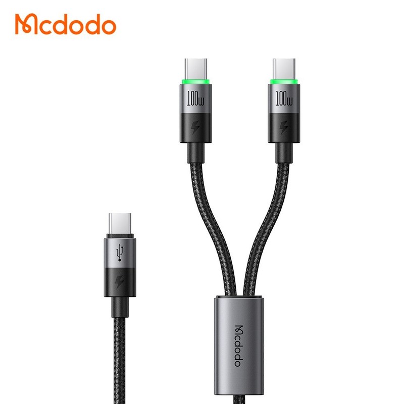 Mcdodo 2-in-1 Fast Cable 1.5M 100W E-mark Chip Smart Cables 2 in 1 USB-C Cord