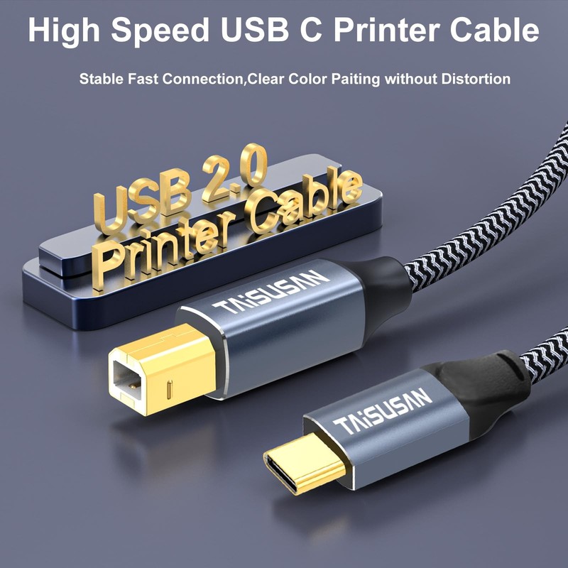TAISUSAN 30ft USB C to USB B Printer Cable - High Speed MIDI Cable Compatible... gallery