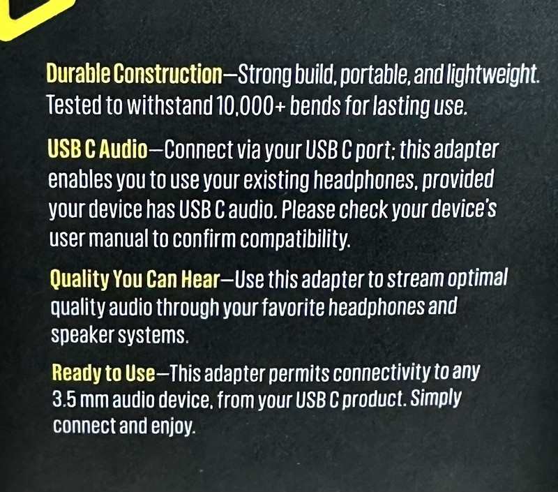 RUGGED AUDIO ADAPTER 3.5mm Tu USB C conector (Acoustic) gallery
