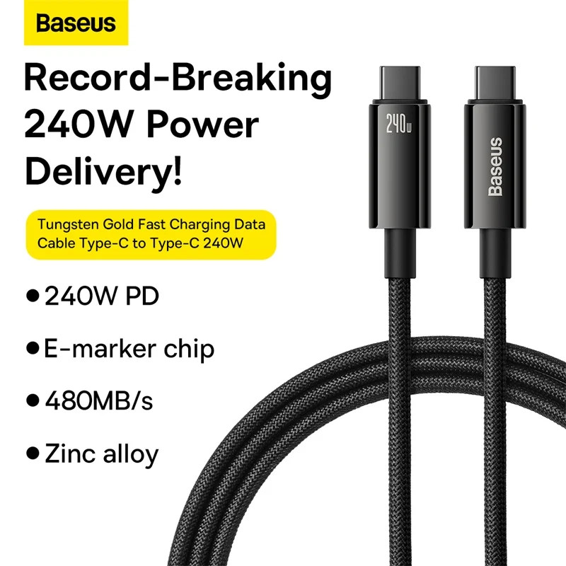 Baseus 240W USB C Cable PD 3.1 For MacBook Samsung S22 Xiaomi iPad Huawei PD gallery