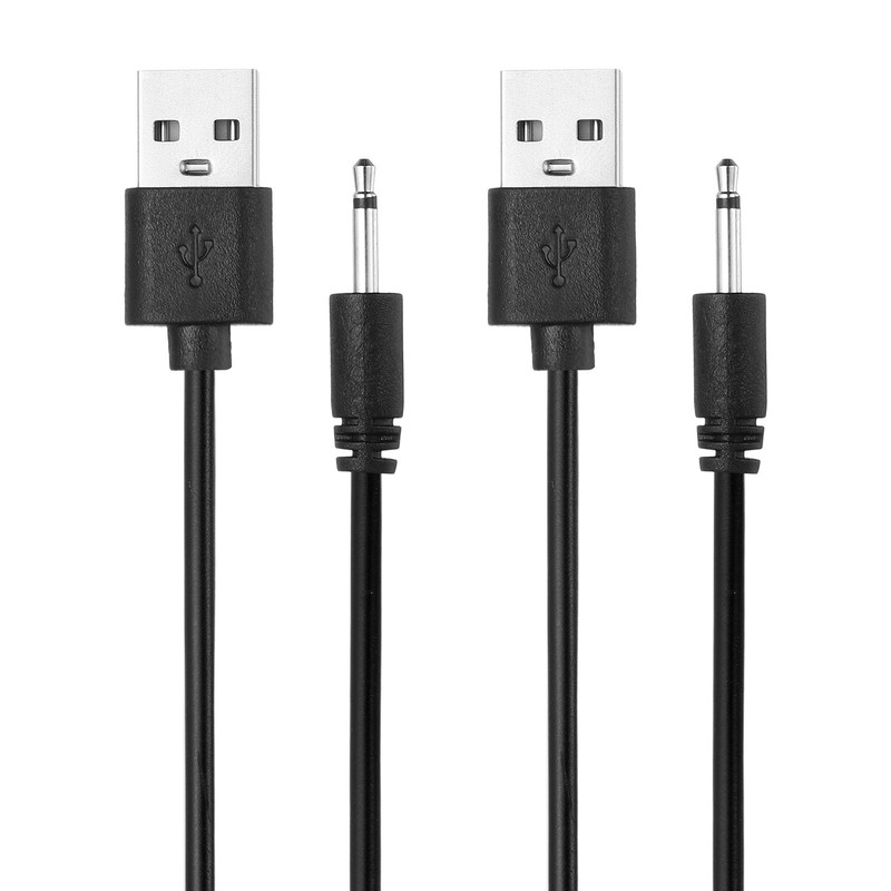 2Pcs 2.6FT DC Charging Cable, USB to DC Power Cable 2.5mm l 12mm, Black