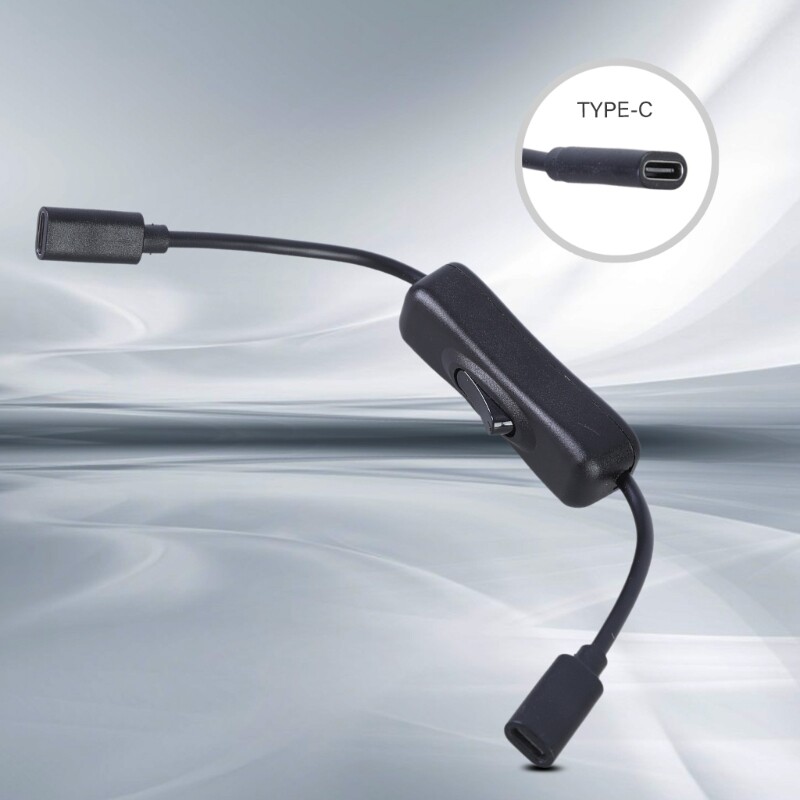 22cm USB C Extension Cable Line with Power Switches 480Mbps Data Transfer Cord gallery