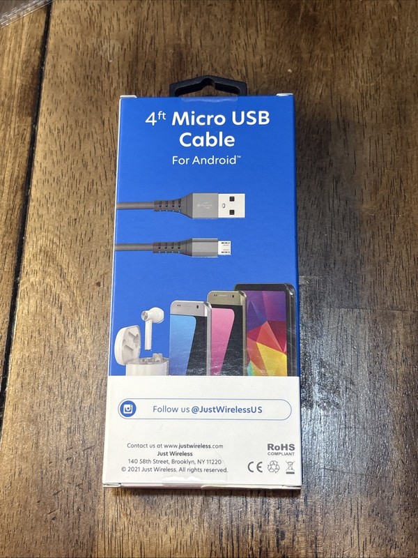 Just Wireless Micro USB Cable 4ft Charging Cable for Android Devices -Sealed Box gallery