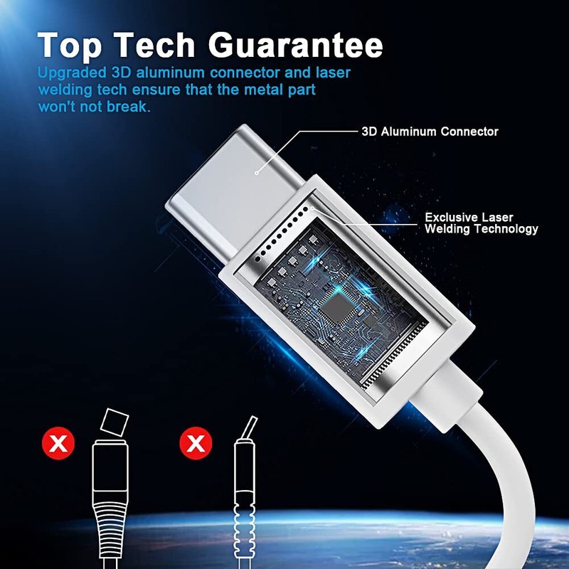 60W USB-C Type C Fast Charger Cable Charging Cord For Android iPhone 15 Plus Pro gallery