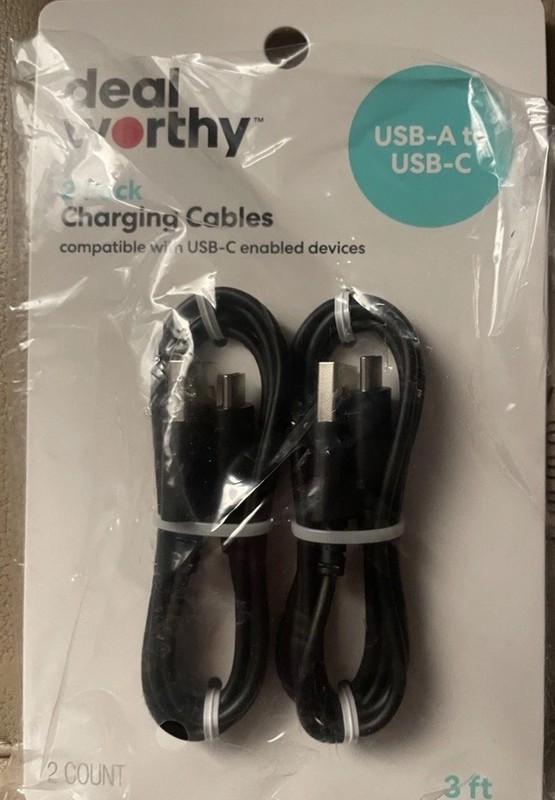 2-2 Packs Deal Worthy 3 Foot Charging Cable USBA TO USB C Electronics