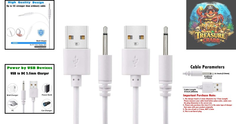 Quality 2.7ft USB to DC Charger Cord - 2 Pack Fast Recharge Solution gallery
