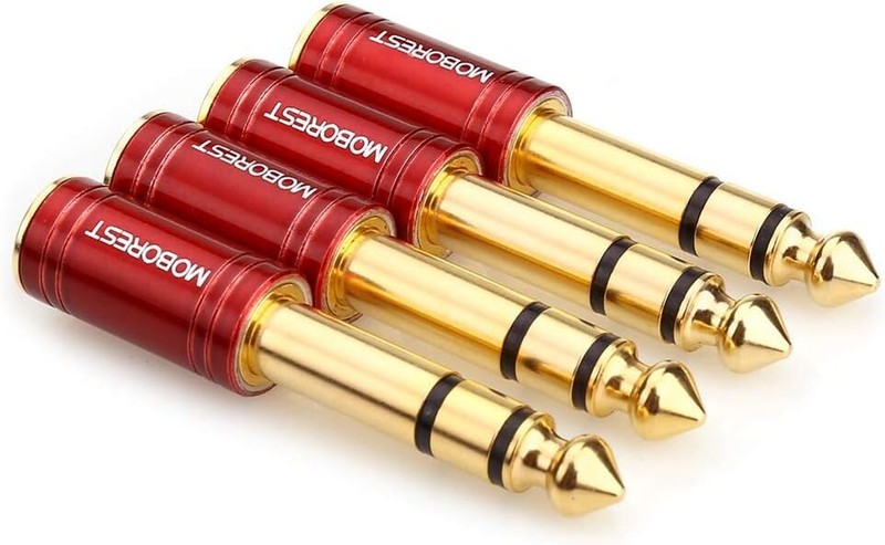 Durable 6.35mm to 3.5mm Headphone Adapters - Stylish Red Audio Solution gallery