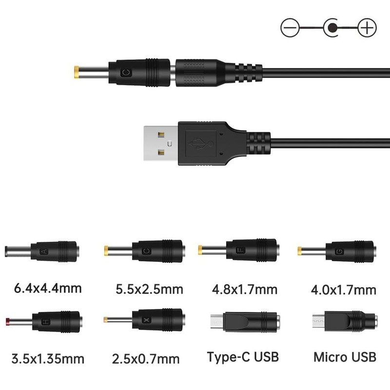 USB to DC 5V Power Cable - 8 Connectors, 3A Support for Multiple Devices gallery