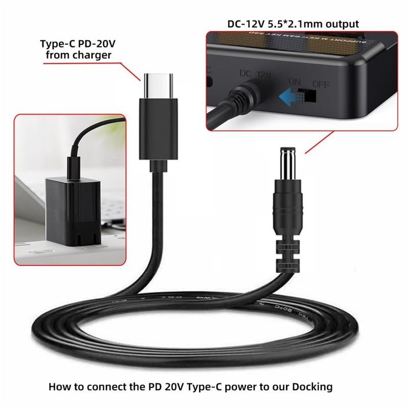 USB 3.1 -USB-Input to DC 12V 5.5x2.1mm Output Plug Power Cable PD Emulator Tr... gallery