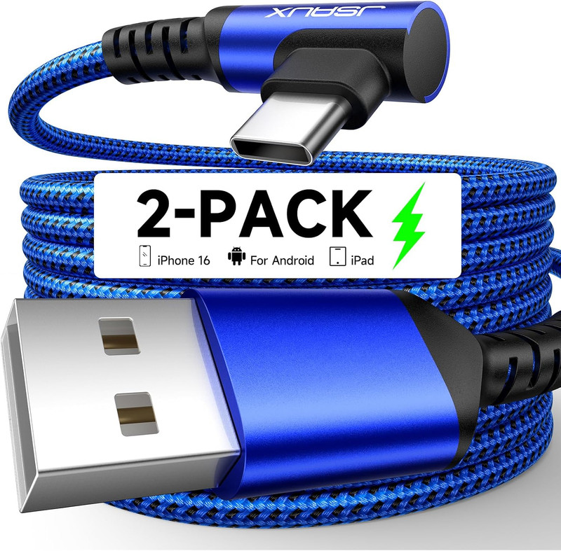 USB C Cable [2-Pack 6.6Ft], 3.1A Type C Charger Fast Charging Cord Right gallery