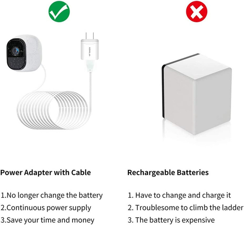 6ft Charging Cable & Quick Charge Wall Charger for Arlo Cameras gallery