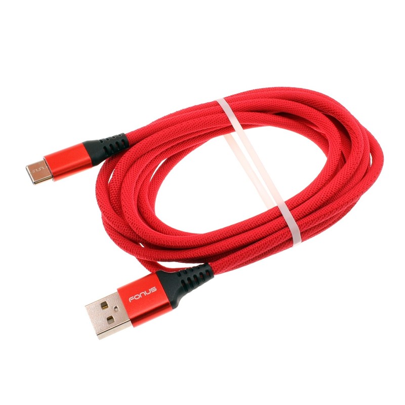 For iPhone 16/Pro/Max/Plus – Type-C Red 6ft USB-C Cable Charger Cord Power Wire