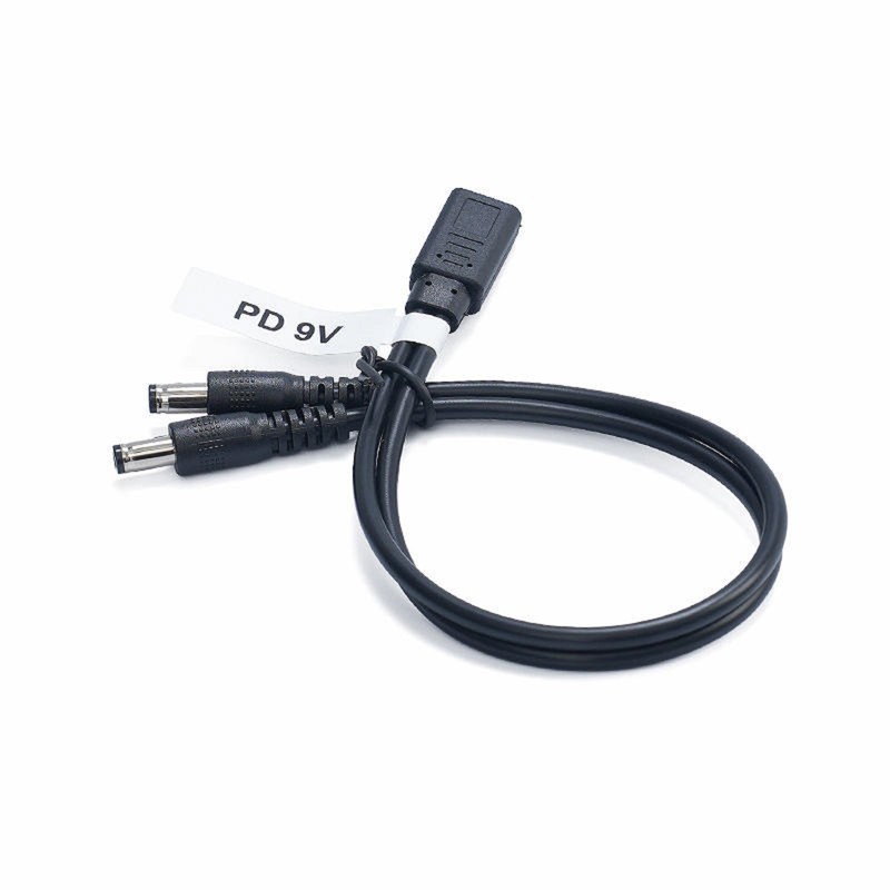 60pcs 9V Type-C to Dual 5.5x2.1mm Male DC Power Cable PD Splitter Charging Cord gallery