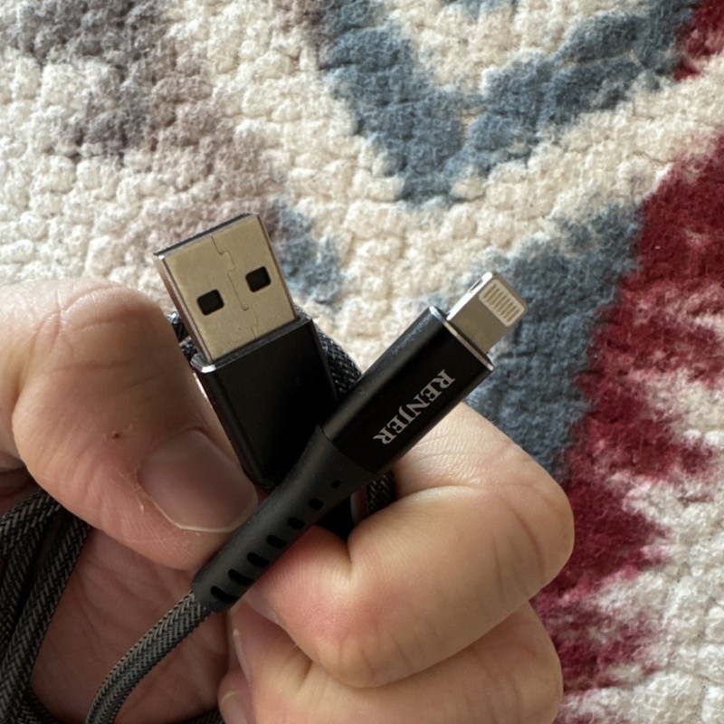 RENUIER USB-A to old iphone Braided Nylon Charging Cable, Black gallery