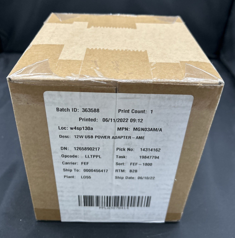 Lot of 10 Apple 12W USB Power Adapters A2167 Sealed OEM Casepack MGN03AM/A gallery