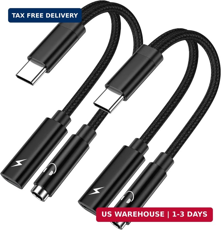 USB C to 3.5mm Headphone and Charger Adapter for Samsung Galaxy A17 A56 A55 A35
