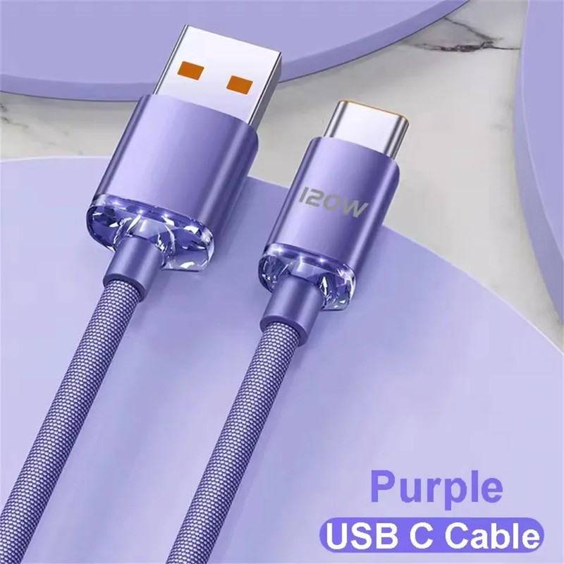 120W USB A to USB C Fast Charging Cable PD Quick Charge Data Cord Universal gallery