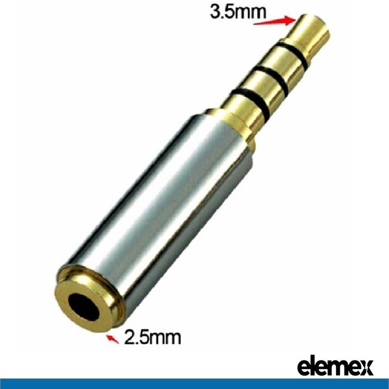 50x 2.5 mm Female to 3.5 mm Male Headphone Mic Audio Jack Stereo 4 Pole Adapter