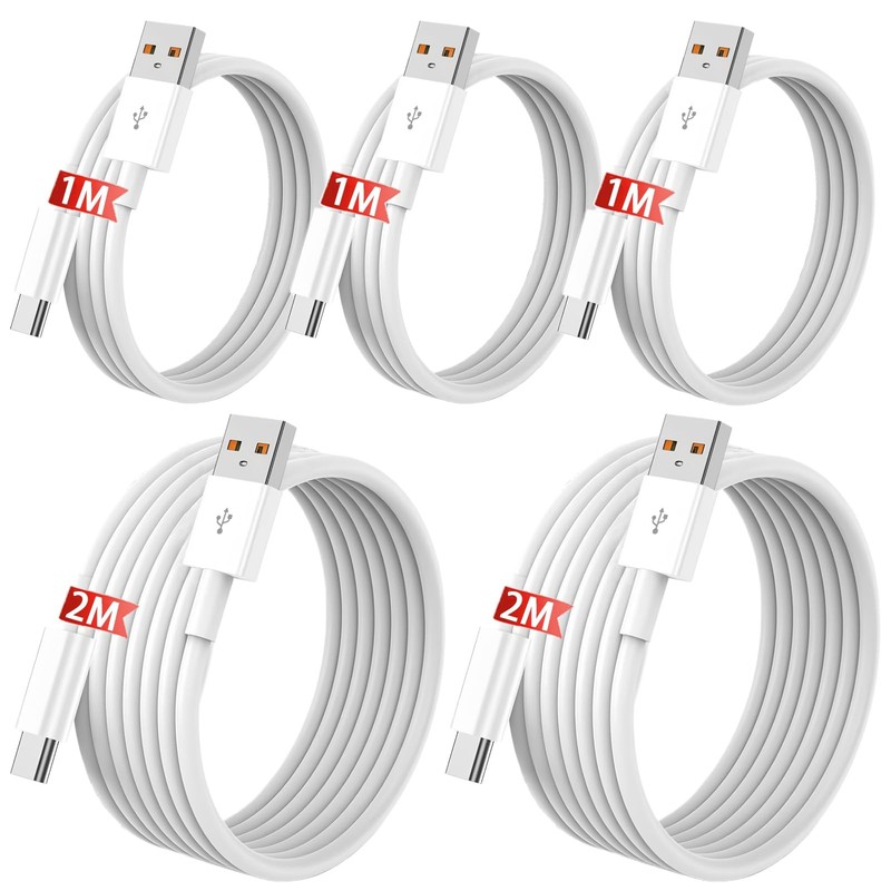 USB A to USB C Fast Charging Cable 5Pack【3x3.3Ft+2x6.6Ft】 Charger Cord, Data ...