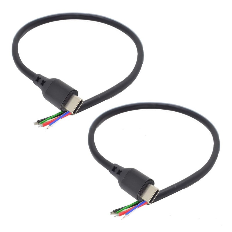 USB C Male 5A Power Cable - 2 Pack of 1FT DIY 6 Pin Pigtails for Versatile Use gallery