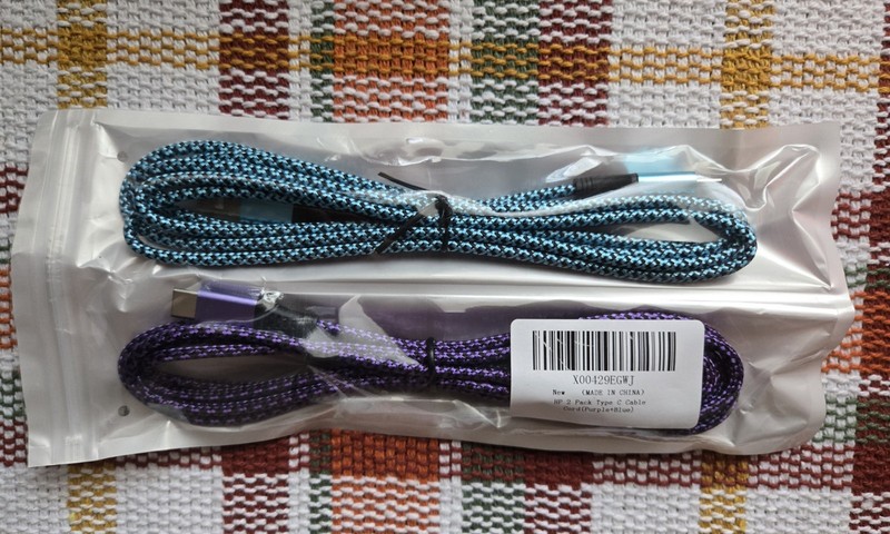 2Pack Purple/Blue 6ft C Type Cable, Super Fast Samsung Charger braided cord