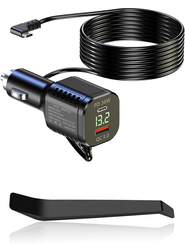 USB Type C Dash Cam Charger Cable Hardwire Kit 12-24V to 5V/3A Fast Charging Cor gallery