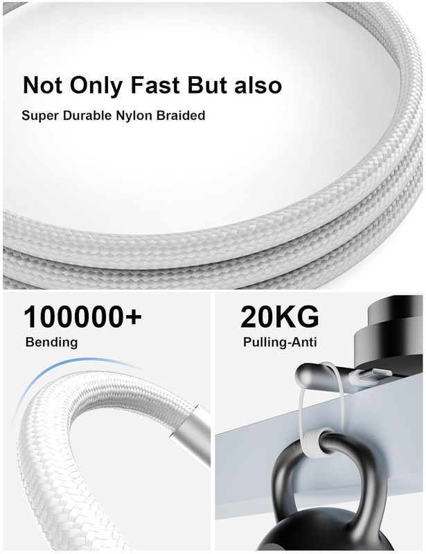 16FT USB C Cable Fast Charging 240W,Extra Long USB C to USB C Cable 16 Foot Type gallery