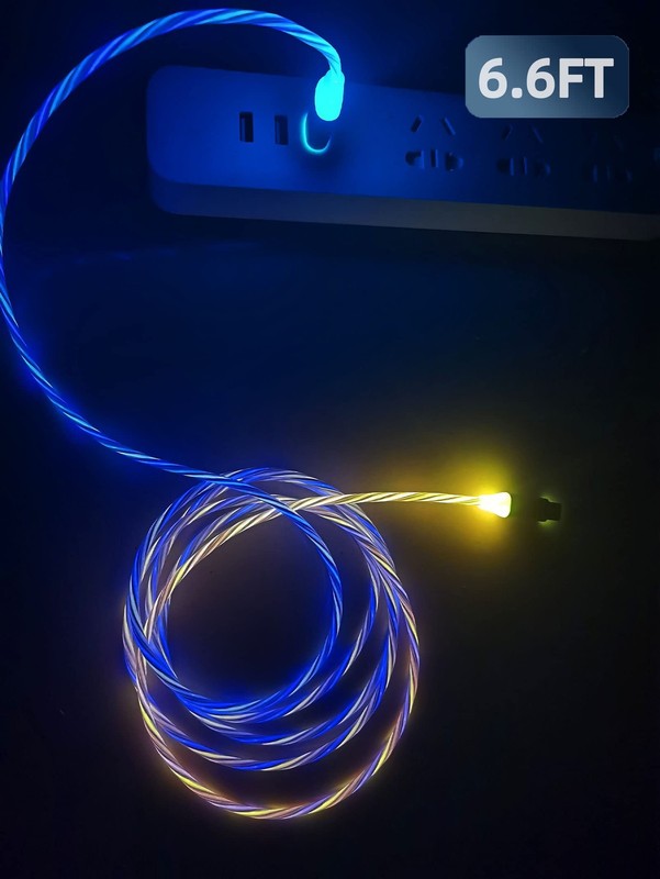6.6ft/2m USB Cable 3A Light Up Charging Cord 7 Colors RGB Gradual Changing Sh... gallery