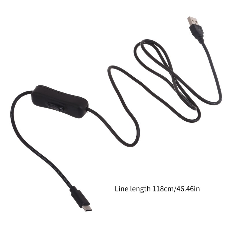USB Type C With ON/OFF Switches Power Button 118cm Charging Extension Cable gallery