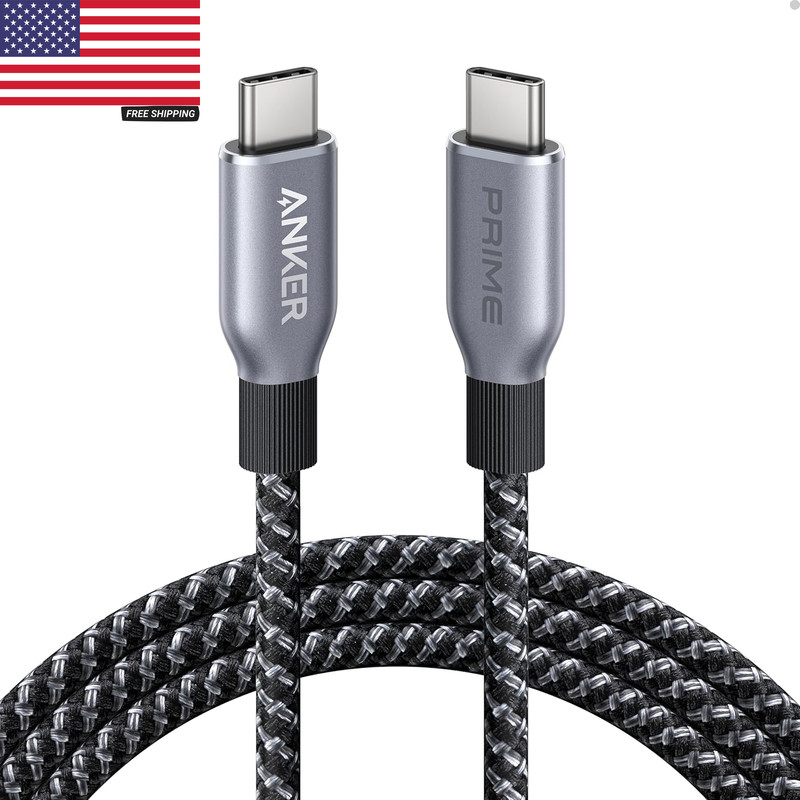 Prime USB C to USB C Cable, 240W Fast Charging Cord, Upcycled-Braided Nylon with gallery