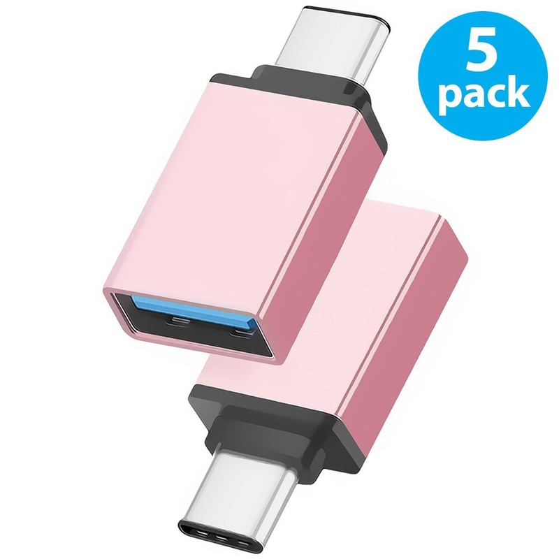 5 Pack USB-C 3.0 Male to USB A Female Adapter Converter Type C Android Phone