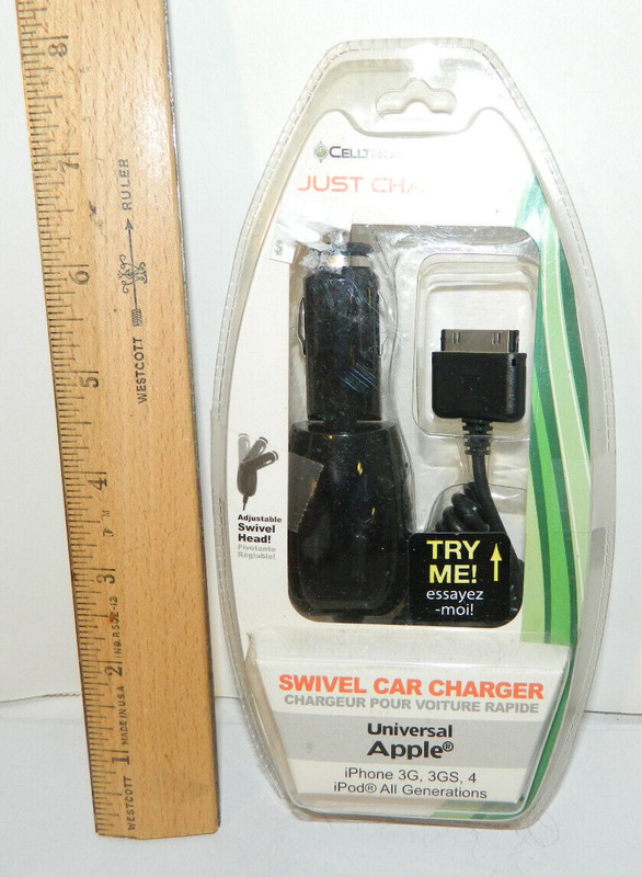 Celltronix Universal Apple Car Charger IPhone 3g, 3gs, 4 Ipod classic Nano 30pin