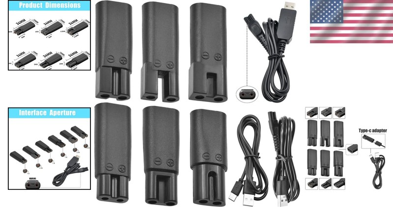 Compact 9PCS Type-C Power Charger Set for Clippers, Shavers & Beauty Devices gallery