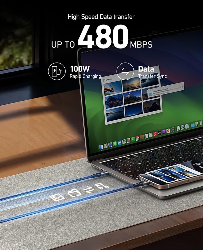 15FT USB to USB C Cable, Extra Long 3A Fast Charging, Durable Nylon Braided Cord gallery