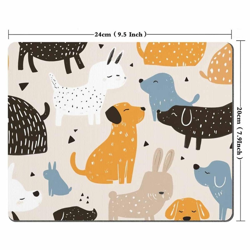 Hand Drawn Dogs Mouse Pad Cute Dogs Design Mousepad Non-Slip Rubber Gaming Mo... gallery