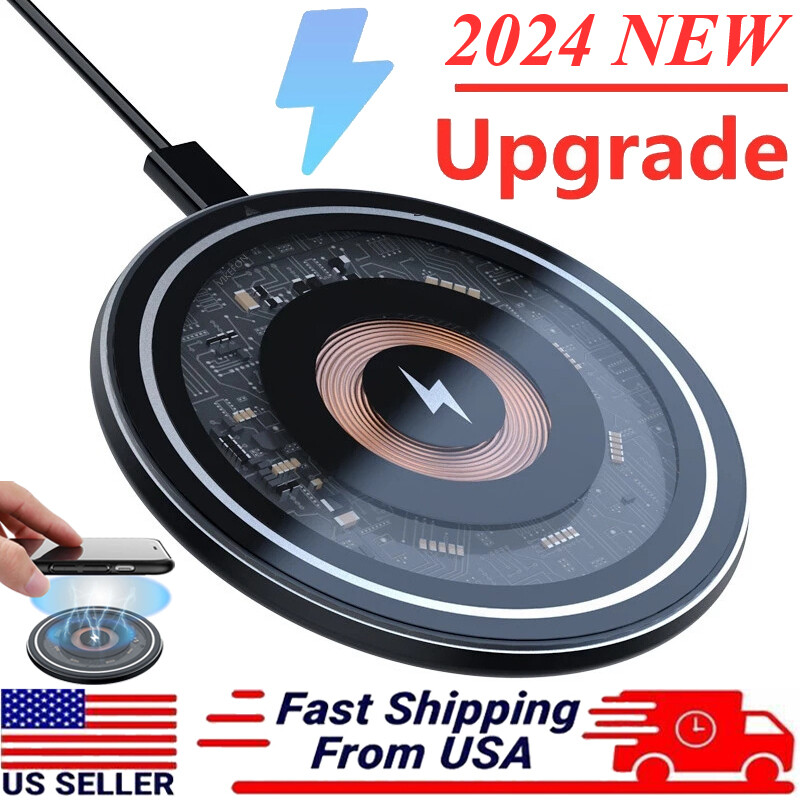 Wireless Fast Charger Charging Pad Dock for Samsung iPhone Android Cell Phone