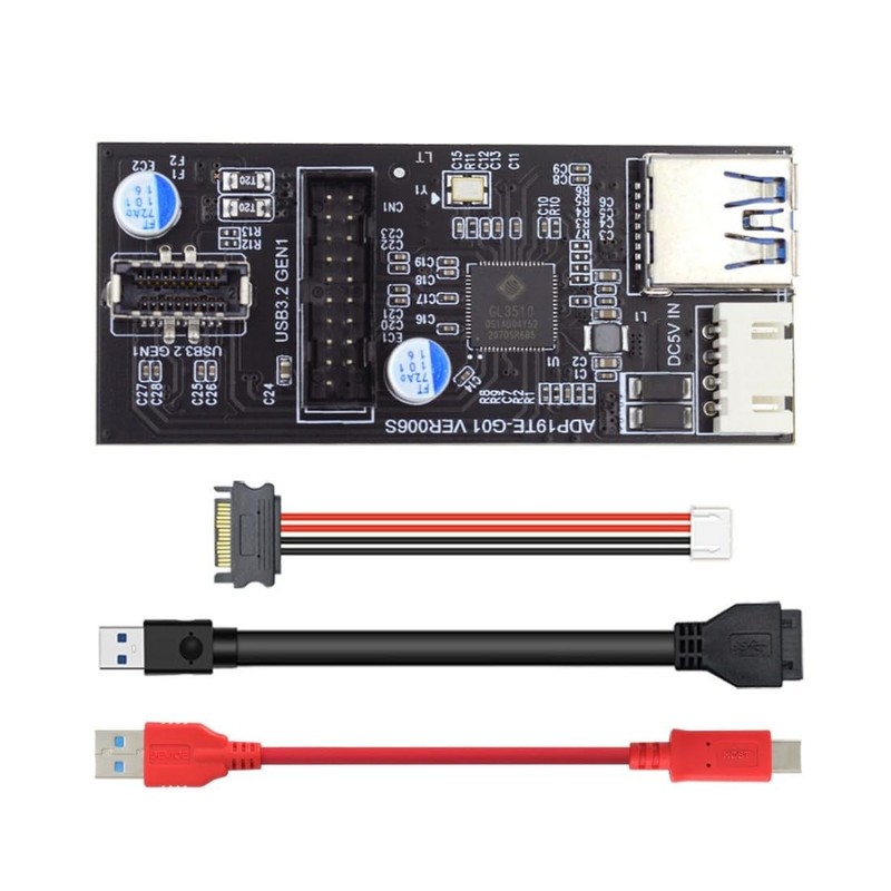 USB C/USB 3.0 19/20Pin to USB 3.0 19/20Pin ＆ USB 3.1 Type E Front Panel Heade... gallery