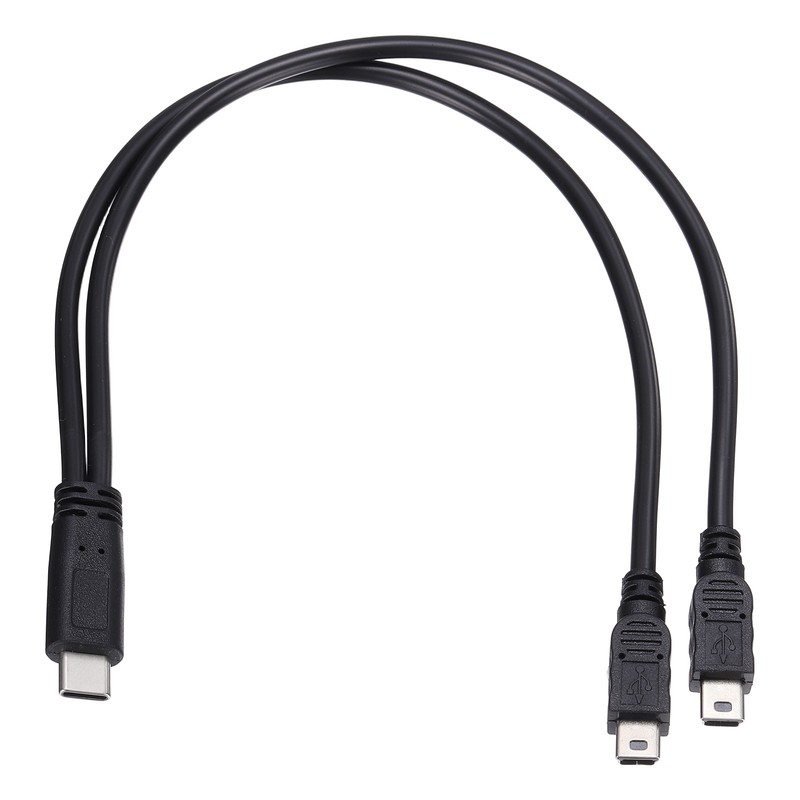 Type C Male to Mini USB Male 2 in 1 Splitter 11.8″
