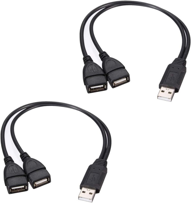 USB 2.0 Dual Female Y Splitter Cable, 1.3 ft - Efficient Charging and Data gallery